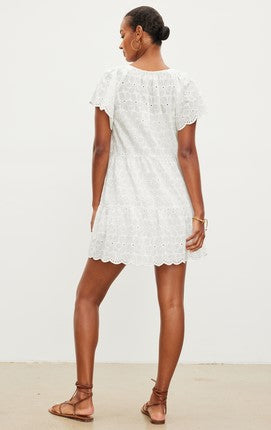 Velvet Wynette Dress - White