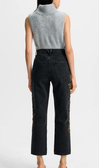 Veronica Beard Daniela Straight Leg Jeans - Washed Onyx