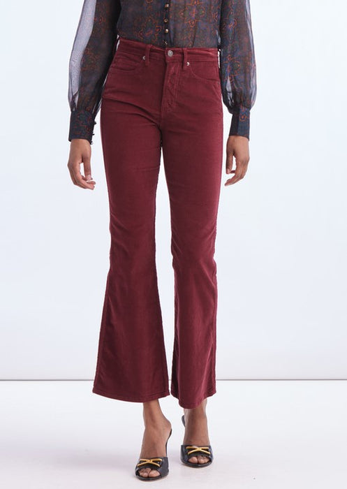 Veronica Beard Carson Kick Flare Jeans - Oxblood