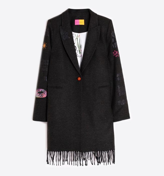 Vilagallo Amalia Graffiti Coat - Verde