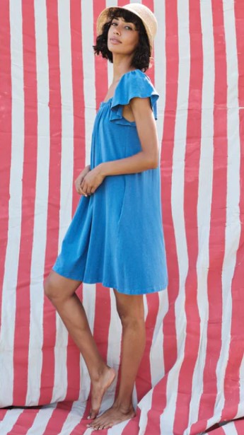 Sundry Mini Trapeze Dress - Royal