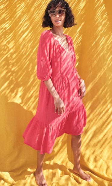 Sundry Mid Tier Dress - Poppy