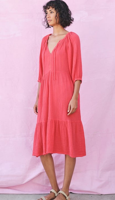 Sundry Mid Tier Dress - Poppy