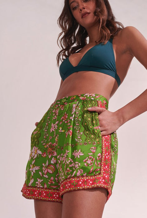 Poupette St. Barths Isabelle Shorts - Green Botanique