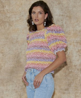 Saylor Reba Crochet Top - Stripe
