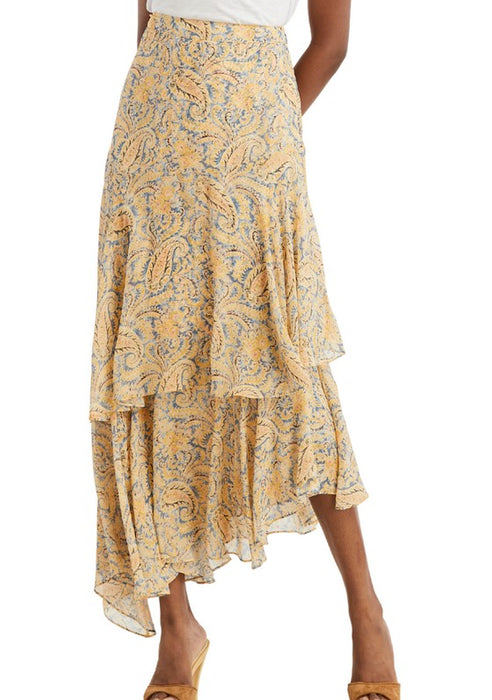 Veronica Beard Kaneli Skirt - Yellow/Blue