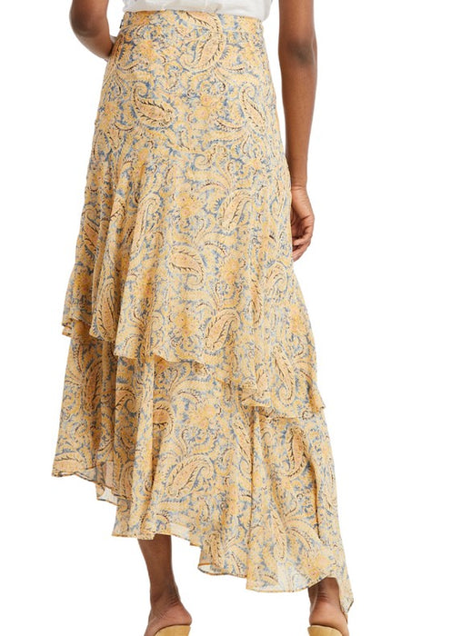 Veronica Beard Kaneli Skirt - Yellow/Blue